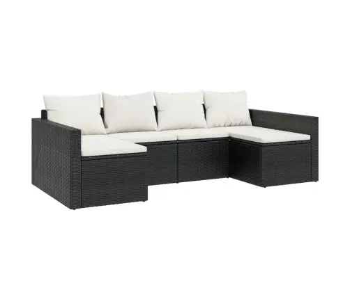 2-Daļīgs Dārza Atpūtas Mēbeļu Komplekts Ar Matračiem, Pe, Melns Vidaxl