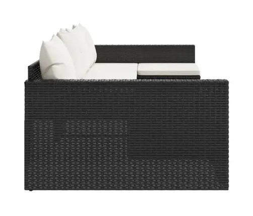 2-Daļīgs Dārza Atpūtas Mēbeļu Komplekts Ar Matračiem, Pe, Melns Vidaxl