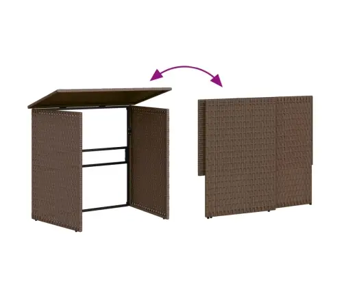 Sodo Sofa Su Stalu/Pagalvėlėmis, Ruda, Poliratanas, L Formos