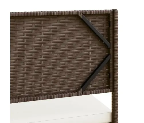 Sodo Sofa Su Stalu/Pagalvėlėmis, Ruda, Poliratanas, L Formos