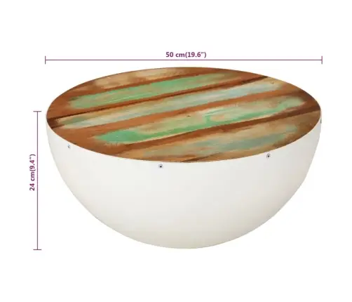 Bļodas Formas Kafijas Galdiņš, Ø50X24 Cm, Pārstrādāts Masīvkoks Vidaxl Bļodas Formas Kafijas Galdiņš, Ø50X24 Cm, Pārstrādāts Masīvkoks Vidaxl