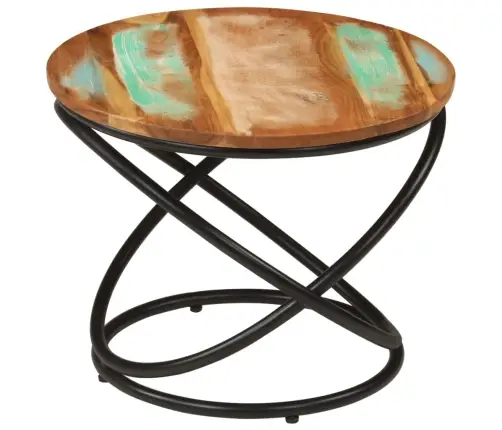 Kafijas Galdiņš, Ø50X40 Cm, Pārstrādāts Masīvkoks Un Tērauds Vidaxl