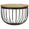 Kafijas Galdiņš, Ø50X35 Cm, Pārstrādāts Masīvkoks Un Tērauds Vidaxl