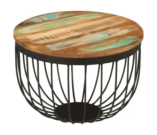 Kafijas Galdiņš, Ø50X35 Cm, Pārstrādāts Masīvkoks Un Tērauds Vidaxl