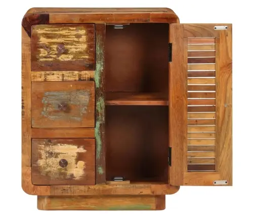 Kumode Ar 3 Atvilktnēm, 55X30X70 Cm, Pārstrādāts Masīvkoks Vidaxl