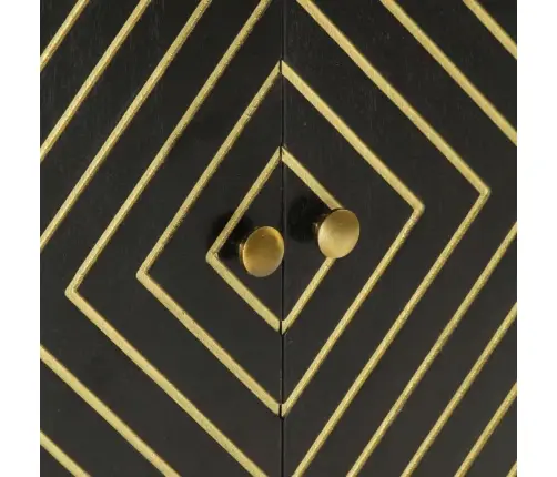 Šoninė Spintelė Su 2 Durelėm, Juoda/Auksinė, 55X30X75cm Mango