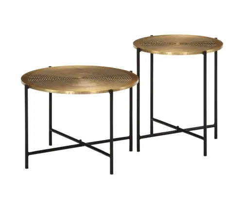 Kafijas Galdiņi 2 Gab Misiņš Un Melns Metāls Vidaxl Kafijas Galdiņi 2 Gab Misiņš Un Melns Metāls Vidaxl