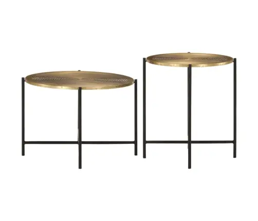 Kafijas Galdiņi 2 Gab Misiņš Un Melns Metāls Vidaxl Kafijas Galdiņi 2 Gab Misiņš Un Melns Metāls Vidaxl