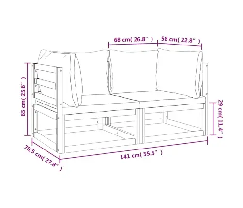 Sektsioon Nurgadiivanid, 2 Tk, Pruunikashallid Padjad, Akaatsia