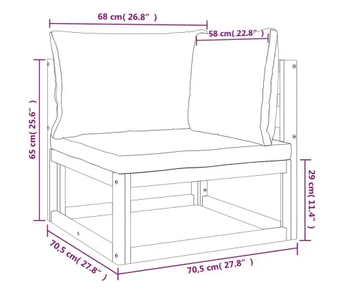 Stūra Dīvāns Ar Pelēkbrūniem Matračiem, Akācijas Masīvkoks Vidaxl