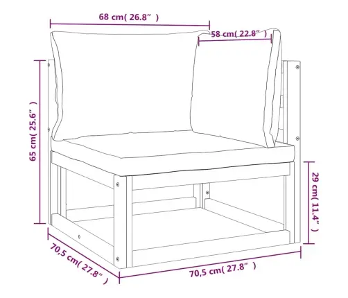 2-Daļīgs Dārza Dīvāna Komplekts Ar Spilveniem, Akācijas Koks Vidaxl