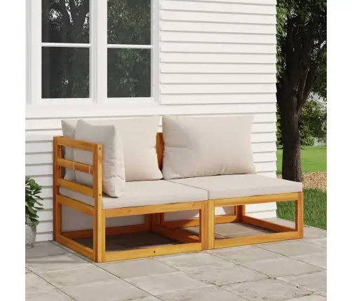2-Daļīgs Dārza Dīvāna Komplekts Ar Spilveniem, Akācijas Koks Vidaxl