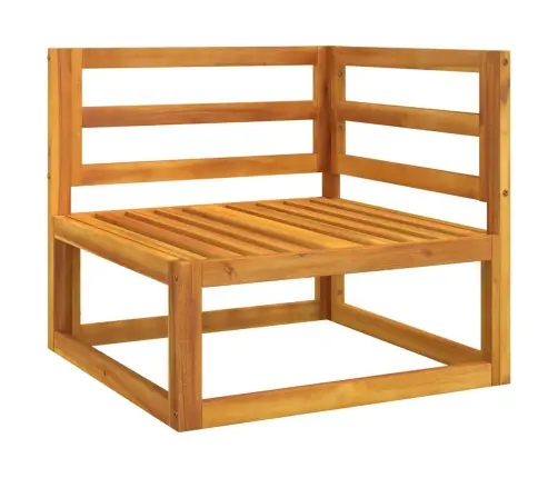 Stūra Dīvāns Ar Gaiši Pelēkiem Matračiem, Akācijas Masīvkoks Vidaxl