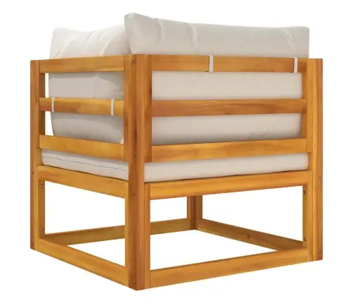 Stūra Dīvāns Ar Gaiši Pelēkiem Matračiem, Akācijas Masīvkoks Vidaxl