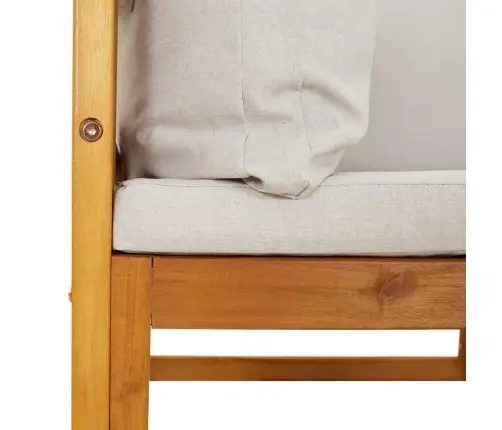 Stūra Dīvāns Ar Gaiši Pelēkiem Matračiem, Akācijas Masīvkoks Vidaxl