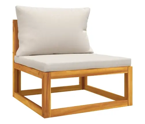 Vidējais Dīvāns Ar Gaiši Pelēkiem Matračiem, Akācijas Masīvkoks Vidaxl