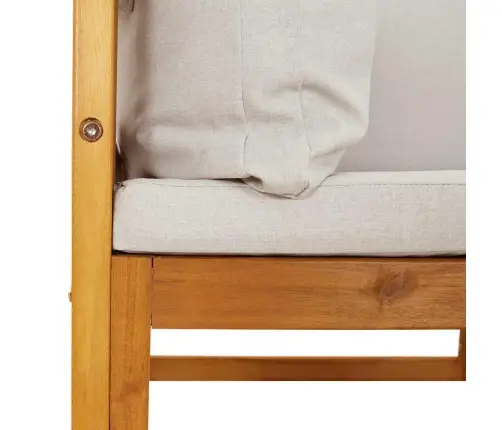 Vidējais Dīvāns Ar Gaiši Pelēkiem Matračiem, Akācijas Masīvkoks Vidaxl