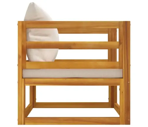 Sodo Krėslas Su Šviesiai Pilkomis Pagalvėlėmis, Akacija