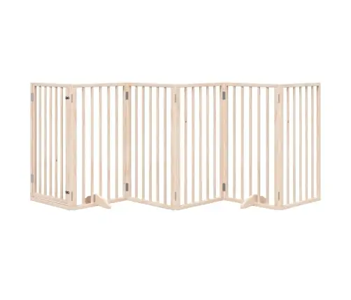 Suņu Vārti Ar Durvīm, Salokāmi, 6 Paneļi, 300 Cm, Papeles Koks Vidaxl