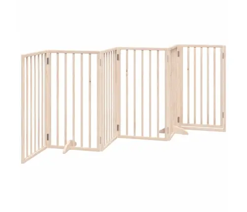 Suņu Vārti Ar Durvīm, Salokāmi, 6 Paneļi, 300 Cm, Papeles Koks Vidaxl