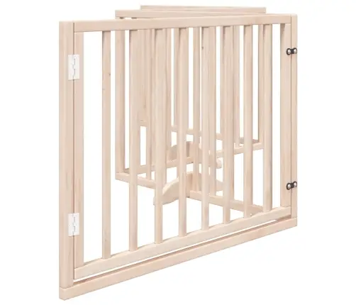 Suņu Vārti Ar Durvīm, Salokāmi, 4 Paneļi, 320 Cm, Papeles Koks Vidaxl