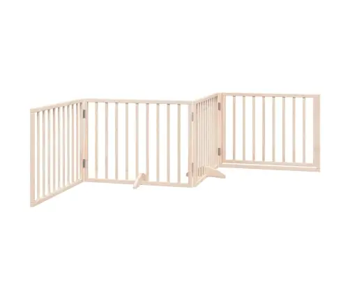 Suņu Vārti Ar Durvīm, Salokāmi, 4 Paneļi, 320 Cm, Papeles Koks Vidaxl