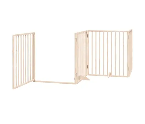 Suņu Vārti Ar Durvīm, Salokāmi, 4 Paneļi, 320 Cm, Papeles Koks Vidaxl