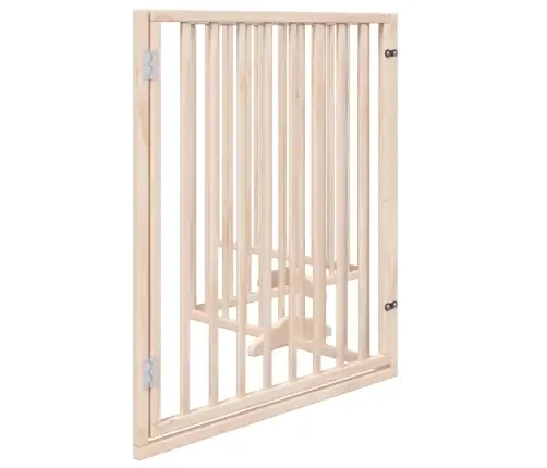 Suņu Vārti Ar Durvīm, Salokāmi, 4 Paneļi, 320 Cm, Papeles Koks Vidaxl