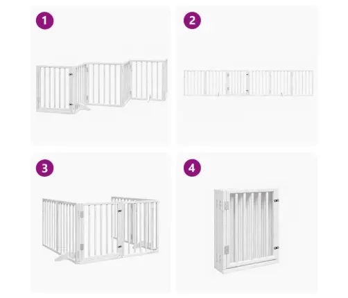 Varteliai Šunims Su Durimis, 6 Segmentai, Balti, 300cm Tuopa