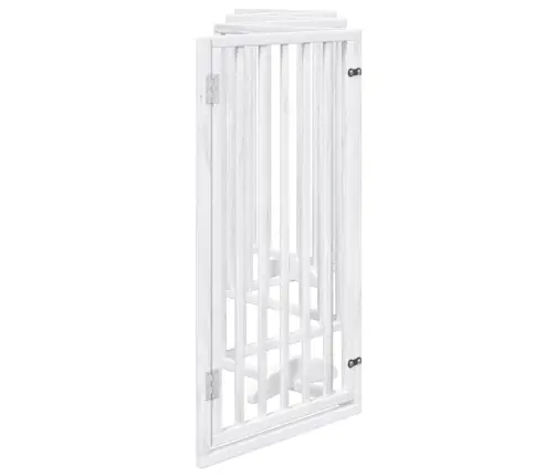 Šuns Varteliai Su Sulankstomomis Durelėmis, 6 Panelės, Balti, 300 cm Tuopos Mediena