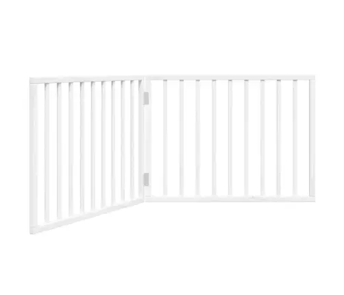 Suņu Vārti, Salokāmi, 2 Paneļi, Balti, 160 Cm, Papeles Koks Vidaxl