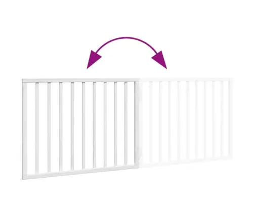 Sulankstomi Šuns Varteliai, 2 Dalys, Balti, 160 cm Tuopos Mediena