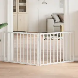 Kokkupandav Koeravärav, 2 Paneeli, Valge, 160 cm Paplipuit