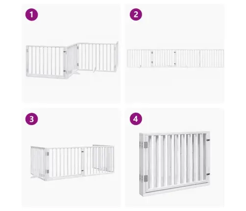 Suņu Vārti Ar Durvīm, Salokāmi, 4 Paneļi, 320 Cm, Papeles Koks Vidaxl