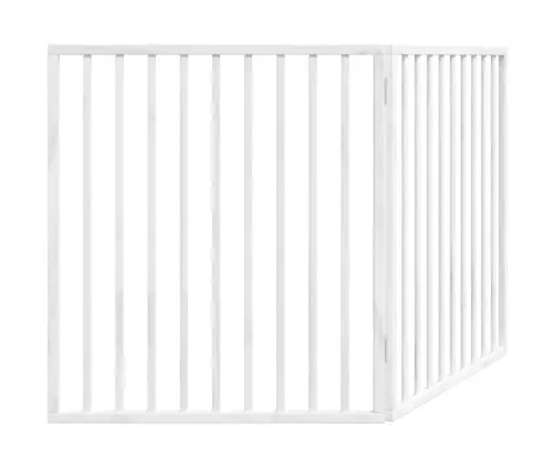 Sulankstomi Šuns Varteliai, 2 Dalys, Balti, 160 cm Tuopos Mediena
