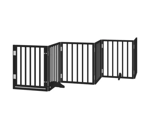 Suņu Vārti Ar Durvīm, Salokāmi, 6 Paneļi, 300 Cm, Papeles Koks Vidaxl