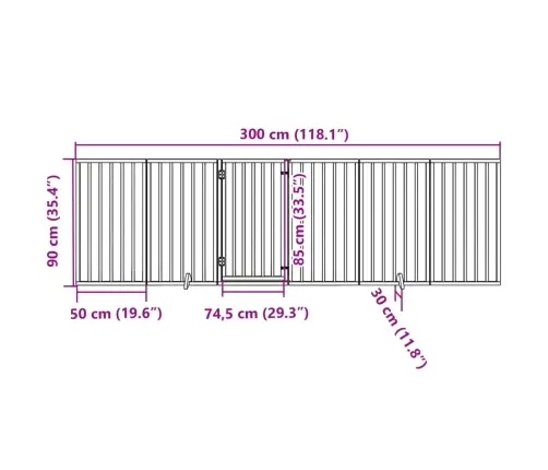 Varteliai Šunims Su Durimis, 6 Segmentai, Juodi, 300cm Tuopa