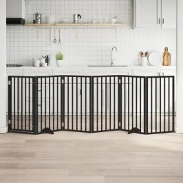 Suņu Vārti Ar Durvīm, Salokāmi, 6 Paneļi, 300 Cm, Papeles Koks Vidaxl