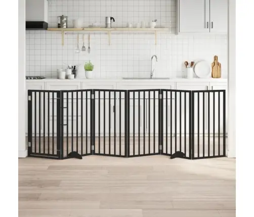 Varteliai Šunims Su Durimis, 6 Segmentai, Juodi, 300cm Tuopa