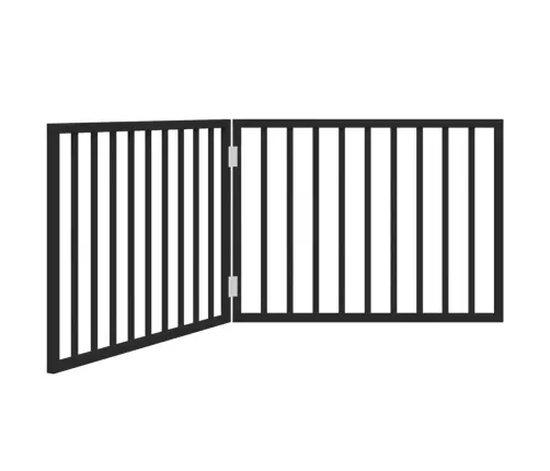 Sulankstomi Šuns Varteliai, 2 Dalys, Juodi, 160 cm Tuopos Mediena