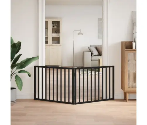 Sulankstomi Šuns Varteliai, 2 Dalys, Juodi, 160 cm Tuopos Mediena