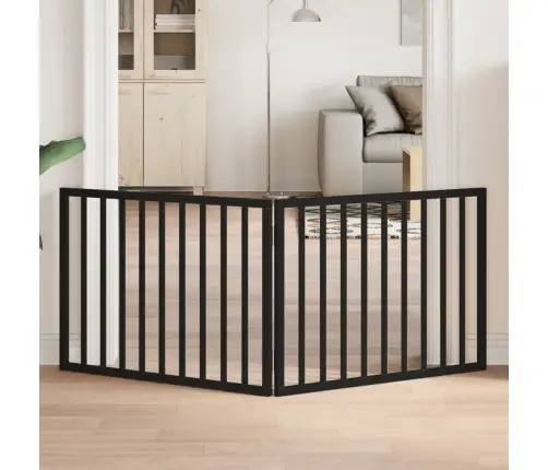 Sulankstomi Šuns Varteliai, 2 Dalys, Juodi, 160 cm Tuopos Mediena