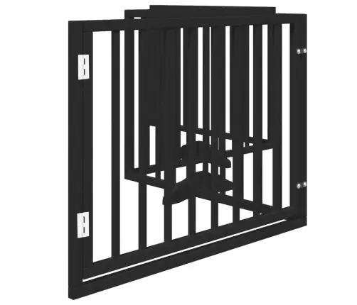 Suņu Vārti Ar Durvīm, Salokāmi, 4 Paneļi, 320 Cm, Papeles Koks Vidaxl