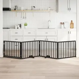 Suņu Vārti Ar Durvīm, Salokāmi, 4 Paneļi, 320 Cm, Papeles Koks Vidaxl