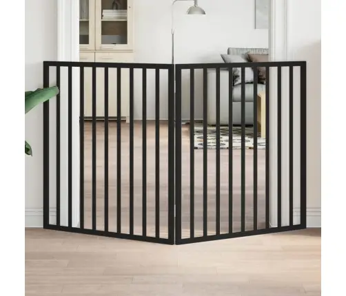 Suņu Vārti, Salokāmi, 2 Paneļi, Melni, 160 Cm, Papeles Koks Vidaxl