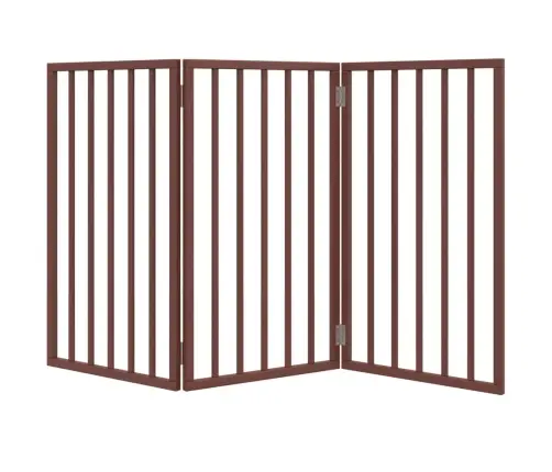 Suņu Vārti, Salokāmi, 3 Paneļi, Brūns, 150 Cm, Papeles Koks Vidaxl
