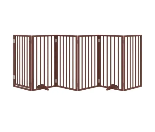 Suņu Vārti Ar Durvīm, Salokāmi, 6 Paneļi, 300 Cm, Papeles Koks Vidaxl