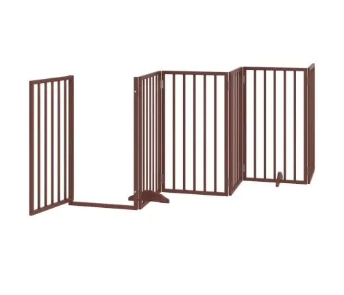 Suņu Vārti Ar Durvīm, Salokāmi, 6 Paneļi, 300 Cm, Papeles Koks Vidaxl