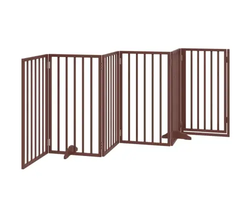 Suņu Vārti Ar Durvīm, Salokāmi, 6 Paneļi, 300 Cm, Papeles Koks Vidaxl