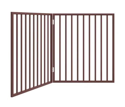 Suņu Vārti, Salokāmi, 2 Paneļi, Brūns, 160 Cm, Papeles Koks Vidaxl